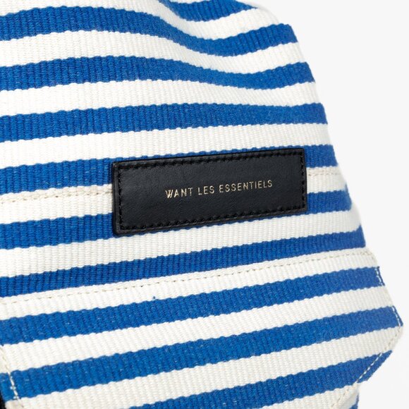 Want Les Essentiels Blue and White Striped Backpack - Picture 12 of 15